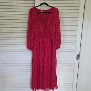 Taylor Red Long Sleeve Dress